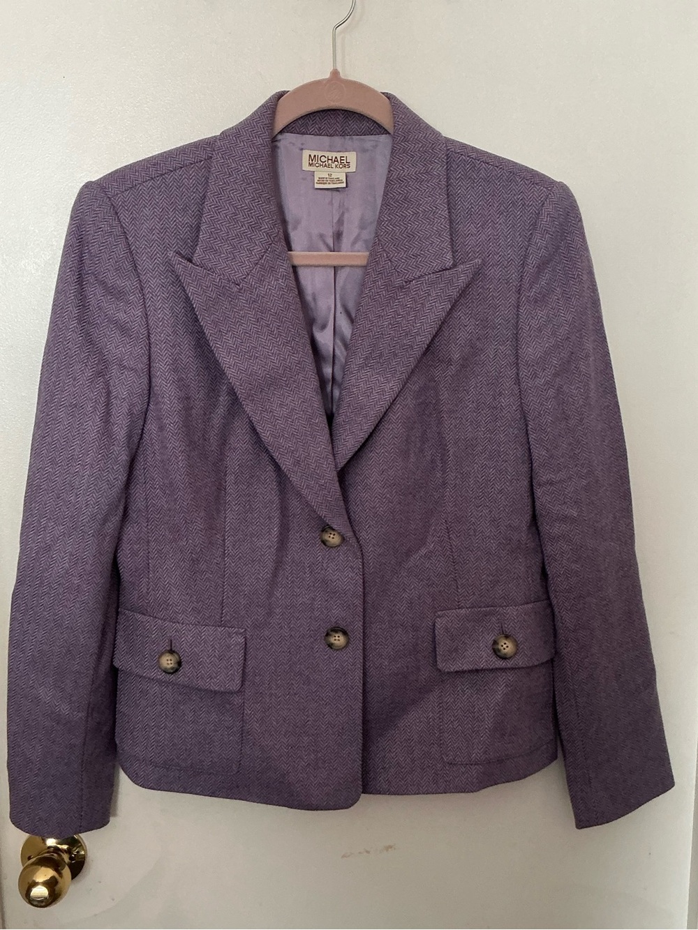 MICHAEL Michael Kors Lavender Purple Herringbone Blazer